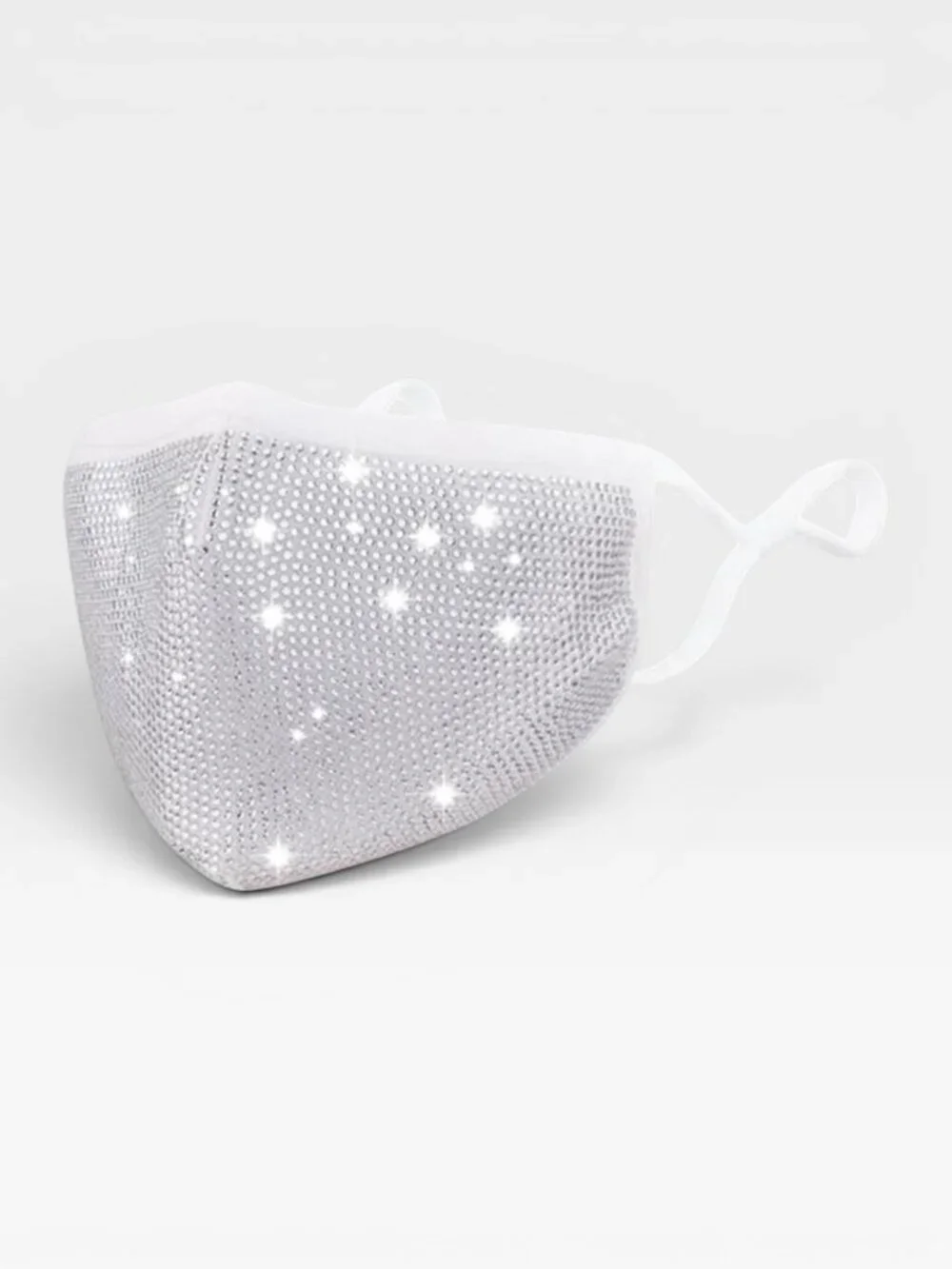 White Rhinestone Face Mask NWT Sealed | Crystal Glam Sparkle Fashion Mask Bridal